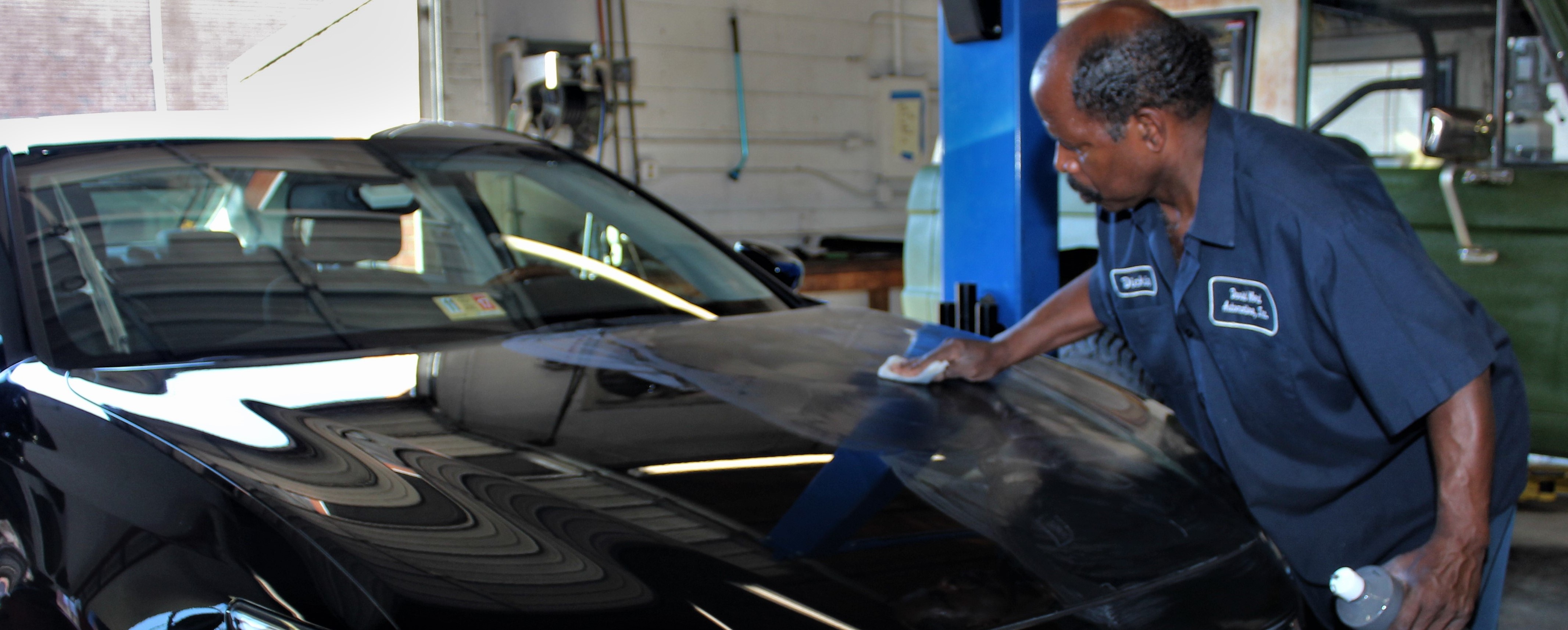 A car being detailed by a master detailer